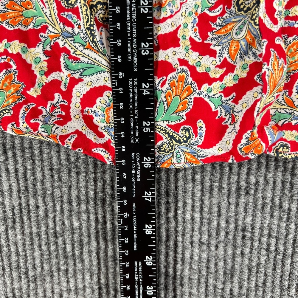 Chaps Petite Shirt Womens Large Red Paisley Long Sleeve No Iron Casual Comfort - Picture 8 of 12